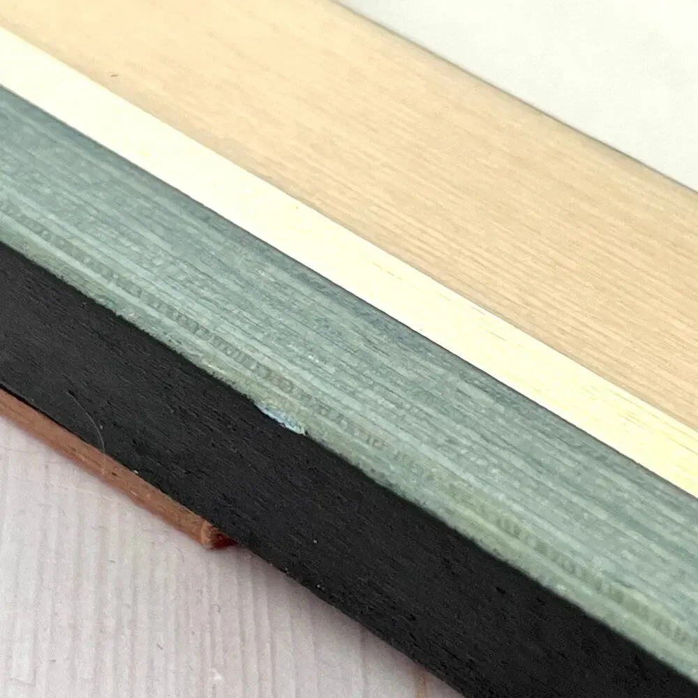 Natalini Italian Picture Frame Natural & Gray Green Wood Tones Gold Accents 5x7